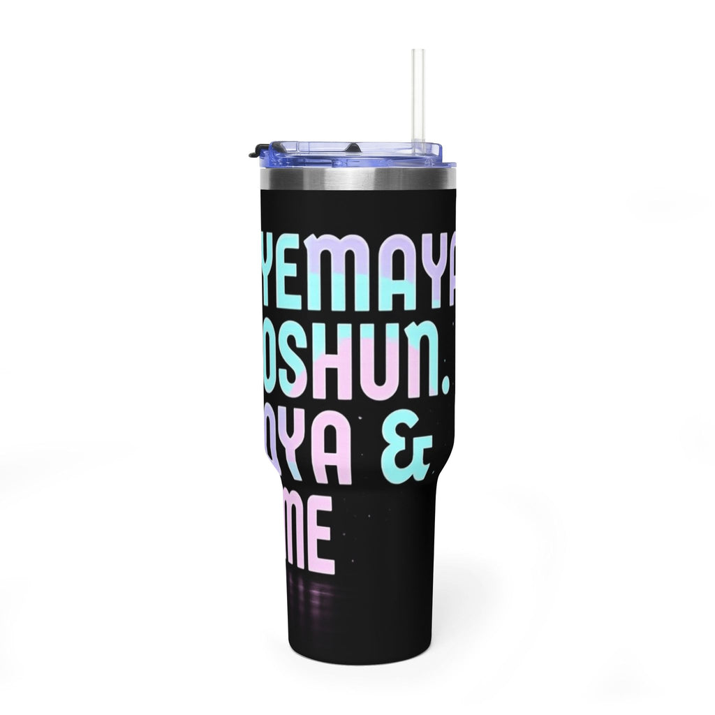 40oz Insulated Tumbler — Neon Names Design (Yemaya, Oshun, Oya & More)