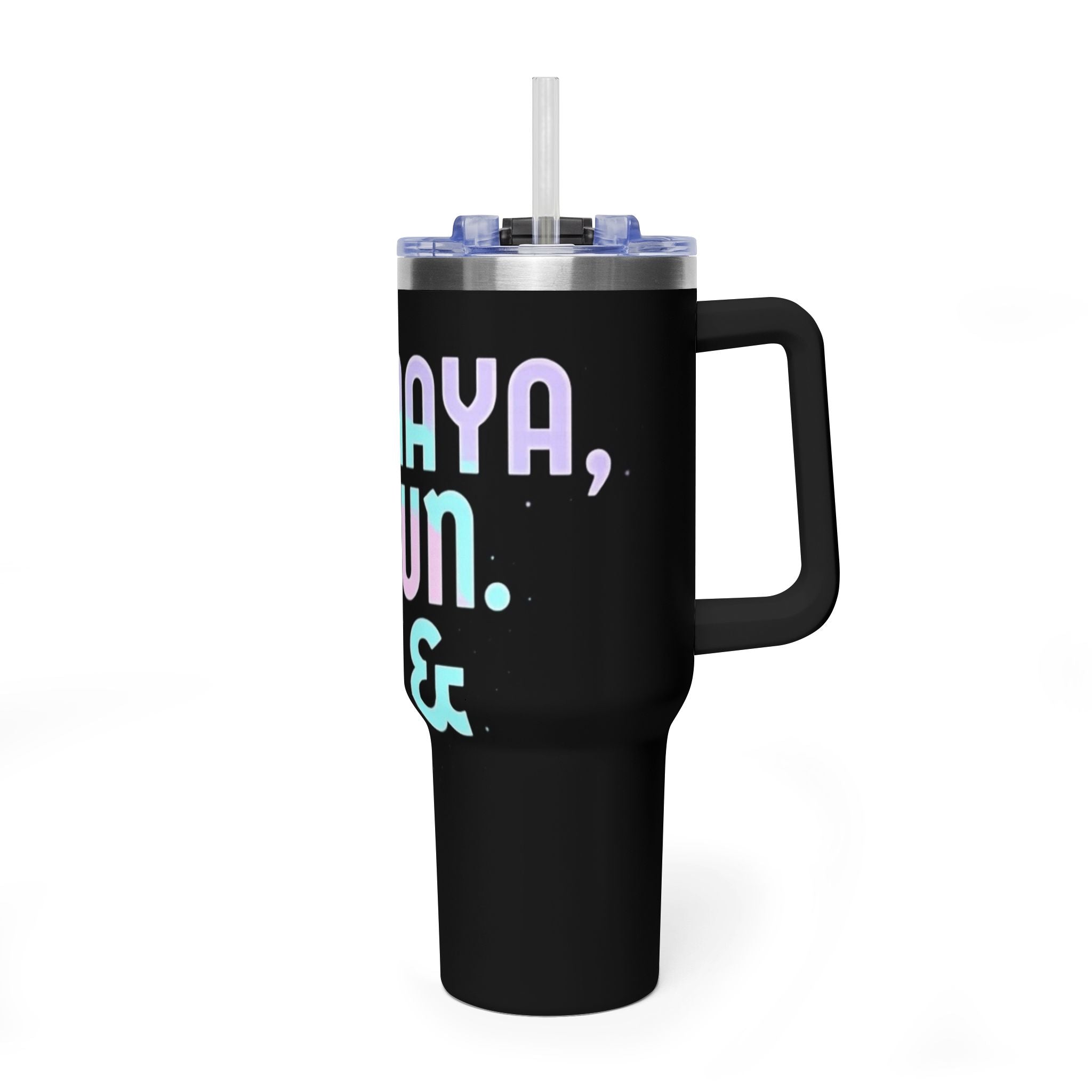 40oz Insulated Tumbler — Neon Names Design (Yemaya, Oshun, Oya & More)