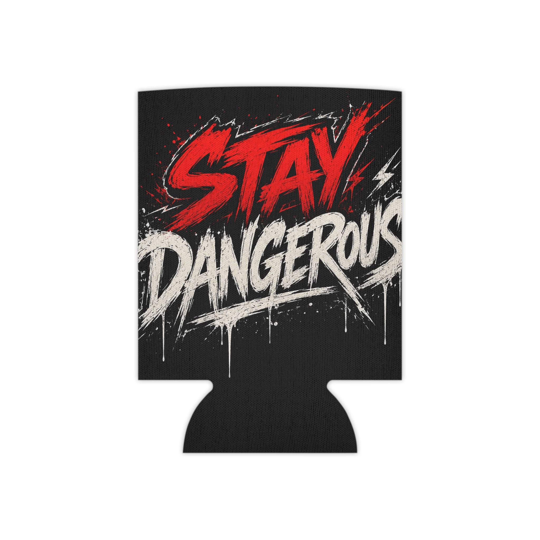 Can Cooler — "Stay Dangerous" Skull Drink Koozie (Red & Black)