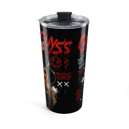 20oz Horror Movie Collage Tumbler – Creepy Characters & Red Graffiti Design